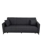 Artekko Pixie Γκρι Τριθέσιος Καναπές Κρεβάτι με Αποθηκευτικό Χώρο (205x80x85)cm Κρεβάτι (180x100x45)cm