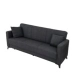 Artekko Pixie Γκρι Τριθέσιος Καναπές Κρεβάτι με Αποθηκευτικό Χώρο (205x80x85)cm Κρεβάτι (180x100x45)cm