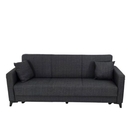 Artekko Pixie Γκρι Τριθέσιος Καναπές Κρεβάτι με Αποθηκευτικό Χώρο (205x80x85)cm Κρεβάτι (180x100x45)cm