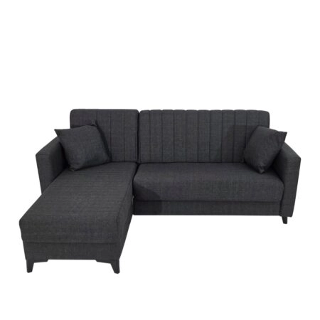 Artekko Pixie Γκρι Τριθέσιος Καναπές Κρεβάτι με Αναστρέψιμη Γωνία και Αποθηκευτικό Χώρο (200x135x85)cm Κρεβάτι (180x100x45)cm