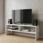 Έπιπλο τηλεόρασης Beirut Megapap χρώμα λευκό 120x30x40εκ.