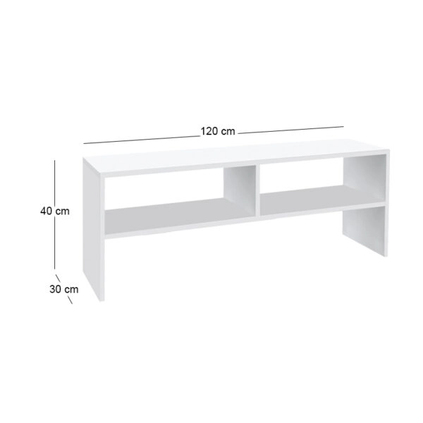 Έπιπλο τηλεόρασης Beirut Megapap χρώμα λευκό 120x30x40εκ.