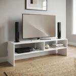 Έπιπλο τηλεόρασης Beirut Megapap χρώμα λευκό 150x30x40εκ.