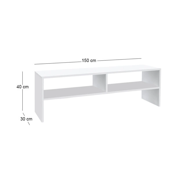 Έπιπλο τηλεόρασης Beirut Megapap χρώμα λευκό 150x30x40εκ.