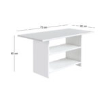 Τραπεζάκι σαλονιού Dallas Megapap χρώμα λευκό 70x50x60εκ.