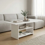 Τραπεζάκι σαλονιού Dallas Megapap χρώμα λευκό 90x50x60εκ.