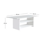 Τραπεζάκι σαλονιού Dallas Megapap χρώμα λευκό 90x50x45εκ.