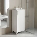 Ντουλάπι κουζίνας - μπάνιου Mine Megapap χρώμα λευκό 30x32x88εκ.