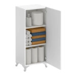 Ντουλάπι κουζίνας - μπάνιου Mine Megapap χρώμα λευκό 30x32x88εκ.