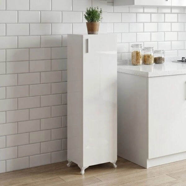 Ντουλάπι κουζίνας - μπάνιου Mine Megapap χρώμα λευκό 30x32x128εκ.