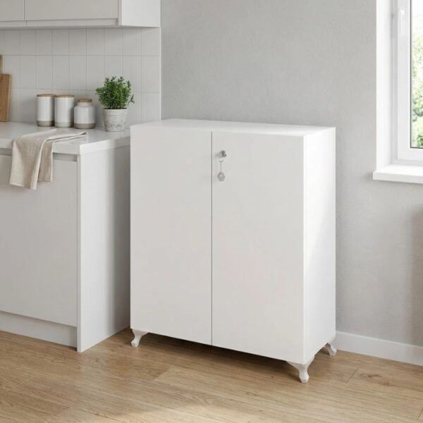 Ντουλάπι με κλειδαριά Cilem Megapap χρώμα λευκό 70x32x88εκ.