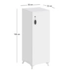 Ντουλάπι με κλειδαριά Zehra Megapap χρώμα λευκό 30x32x108εκ.