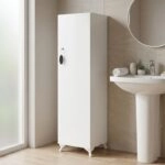 Ντουλάπι με κλειδαριά Zehra Megapap χρώμα λευκό 30x32x128εκ.