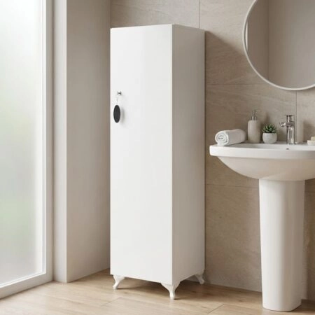 Ντουλάπι με κλειδαριά Zehra Megapap χρώμα λευκό 30x32x128εκ.