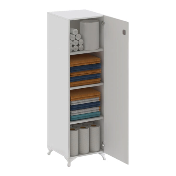 Ντουλάπι με κλειδαριά Zehra Megapap χρώμα λευκό 30x32x128εκ.