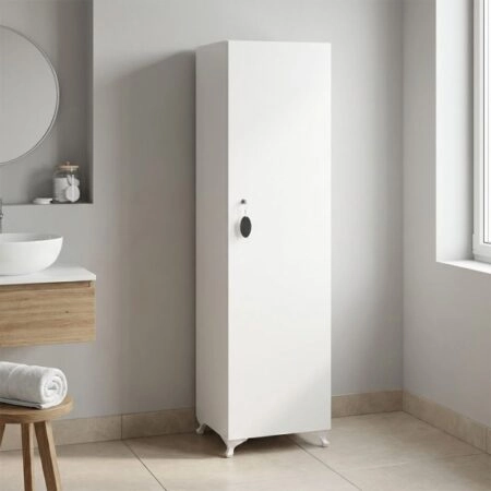 Ντουλάπι με κλειδαριά Zehra Megapap χρώμα λευκό 30x32x168εκ.