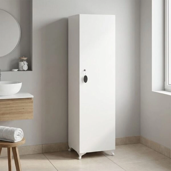 Ντουλάπι με κλειδαριά Zehra Megapap χρώμα λευκό 30x32x168εκ.