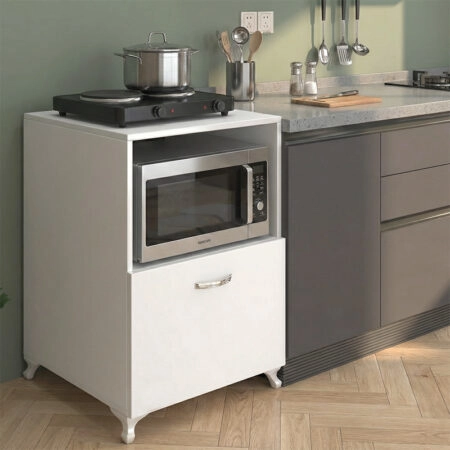 Έπιπλο κουζίνας για φουρνάκι Nadine Megapap χρώμα λευκό 60x57x85εκ.