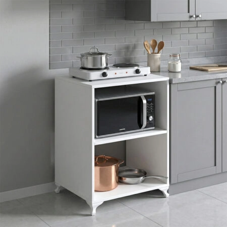 Έπιπλο κουζίνας για φουρνάκι Nadine Megapap χρώμα λευκό 60x56x85εκ.