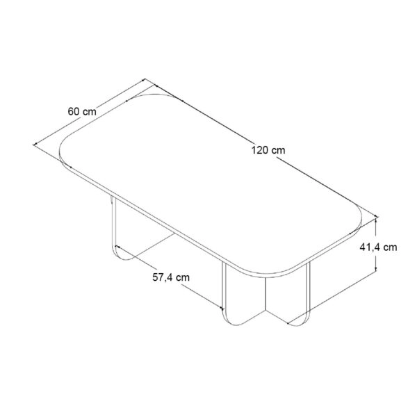 Τραπεζάκι σαλονιού Becaj Megapap χρώμα travertine 120x60x41,4εκ.