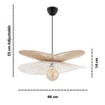 Φωτιστικό οροφής Dafodil Megapap E27 γιούτα μονόφωτο χρώμα μπεζ - λευκό Ø48x55εκ.