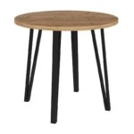 Σετ τραπεζαρία 5τμχ Xana - Viva Megapap χρώμα sepet oak - cappuccino Ø90x77,7εκ.