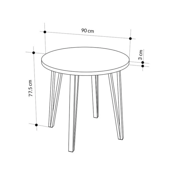 Σετ τραπεζαρία 5τμχ Xana - Viva Megapap χρώμα sepet oak - cappuccino Ø90x77,7εκ.