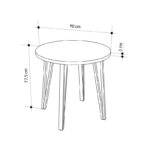 Σετ τραπεζαρία 5τμχ Xana - Iris Megapap χρώμα sepet oak - γκρι Ø90x77,7εκ.