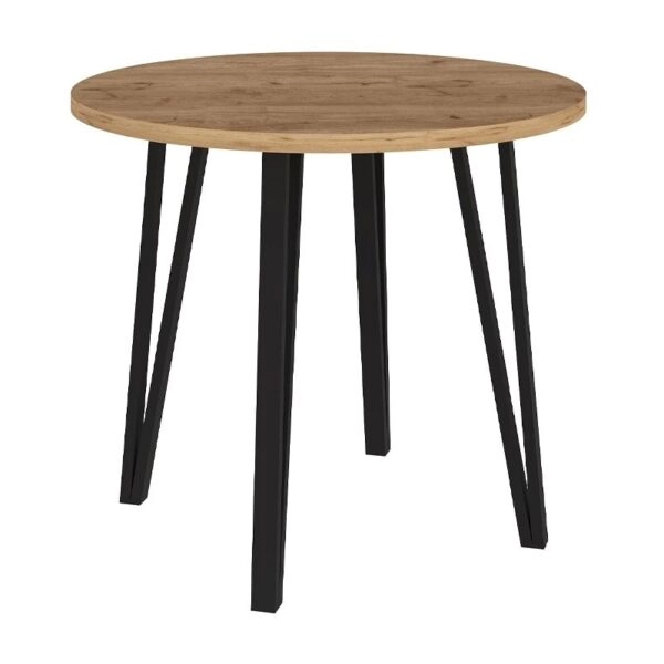 Σετ τραπεζαρία 5τμχ Xana - Rosa Megapap χρώμα sepet oak - γκρι Ø90x77,5εκ.