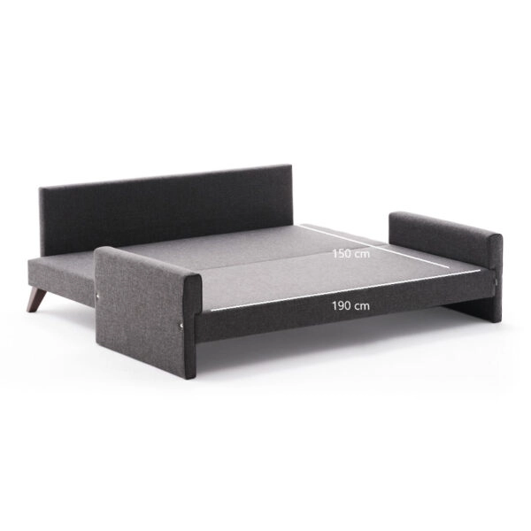 Καναπές - κρεβάτι Bella  τριθέσιος υφασμάτινος χρώμα ανθρακί 208x81x85εκ.
