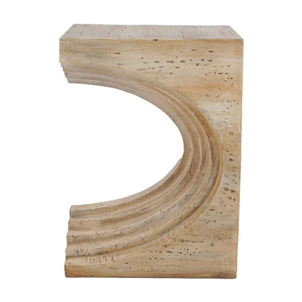 Artekko Arched Μπεζ Βοηθητικό Τραπέζι από Μαγνήσιο (41.5x31x57.5)cm