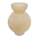Artekko Frosted Γυάλινο Βάζο σε Μελί Απόχρωση (15.2x15.2x21.6)cm