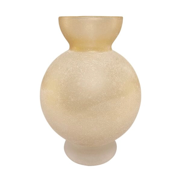 Artekko Frosted Γυάλινο Βάζο σε Μελί Απόχρωση (15.2x15.2x21.6)cm