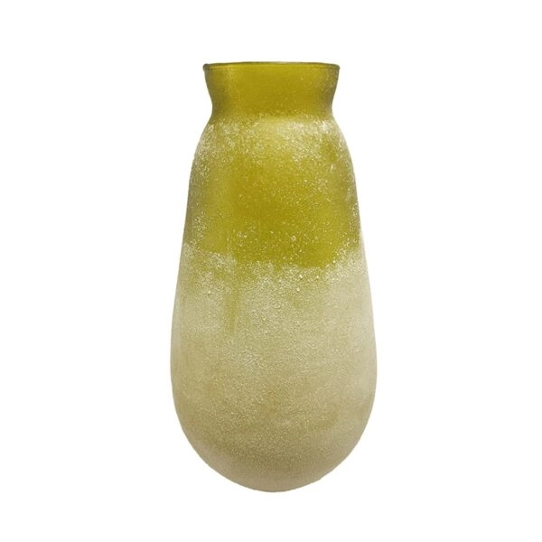 Artekko Frosted Γυάλινο Βάζο σε Πράσινο Απόχρωση (16.5x16.5x31.8)cm