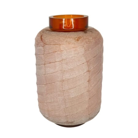 Artekko Frosted Γυάλινο Βάζο σε Πορτοκαλί Απόχρωση (16x16x26.7)cm