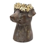 Artekko Animal Καφέ Κασπό με Κεφάλι Σκύλου από Μαγνήσιο (23.5x23.5x33)cm