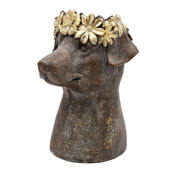 Artekko Animal Καφέ Κασπό με Κεφάλι Σκύλου από Μαγνήσιο (23.5x23.5x33)cm