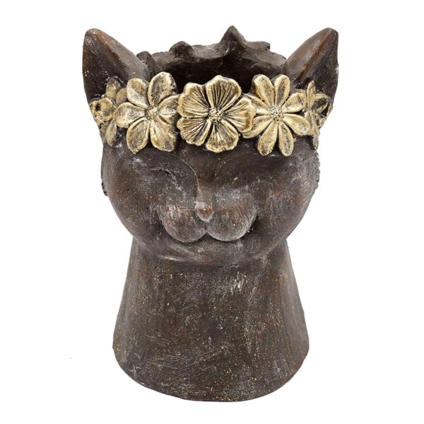 Artekko Animal Καφέ Κασπό με Κεφάλι Γάτας από Μαγνήσιο (21.5x19.5x31.5)cm