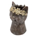 Artekko Animal Καφέ Κασπό με Κεφάλι Γάτας από Μαγνήσιο (21.5x19.5x31.5)cm