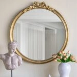 Artekko Dia Χρυσός Στρογγυλός MDF Καθρέπτης Τοίχου (76.3x4x81.5)cm