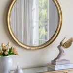 Artekko Dia Χρυσός Στρογγυλός MDF Καθρέπτης Τοίχου (76.3x4x81.5)cm