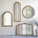 Artekko Dia Χρυσός Στρογγυλός MDF Καθρέπτης Τοίχου (76.3x4x81.5)cm