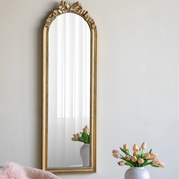 Artekko Dia Χρυσός MDF Καθρέπτης Τοίχου (40.2x4x124)cm