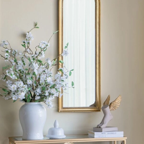 Artekko Dia Χρυσός MDF Καθρέπτης Τοίχου (40.2x4x124)cm