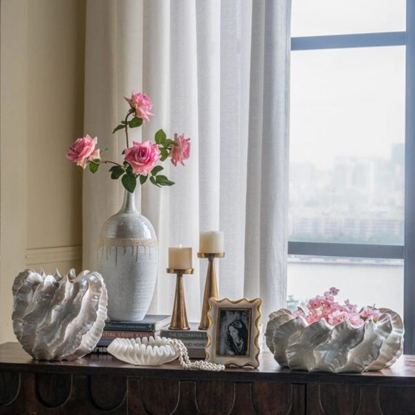 Artekko Coral Λευκό Διακοσμητικό Μπολ Ρητίνης (24.3x24.3x6.8)cm