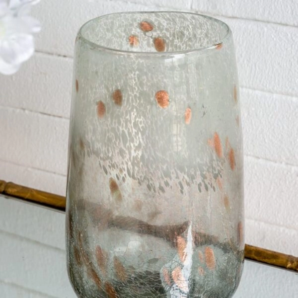 Artekko Twilight Γκρι Γυάλινο Διακοσμητικό Βάζο (16x16x27)cm