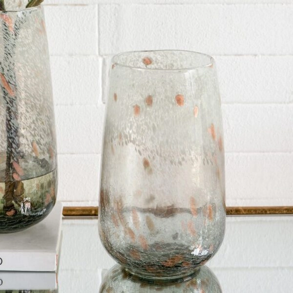 Artekko Twilight Γκρι Γυάλινο Διακοσμητικό Βάζο (16x16x27)cm