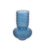 Artekko Glassy Μπλε Γυάλινο Βάζο (21.5x21.5x32.6)cm