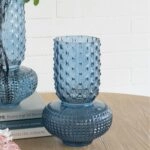 Artekko Glassy Μπλε Γυάλινο Βάζο (21.5x21.5x32.6)cm