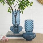 Artekko Glassy Μπλε Γυάλινο Βάζο (21.5x21.5x32.6)cm